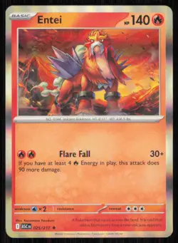 Entei 025/217 Rare Ascended Heroes Pokemon Holo Near Mint - Image 1