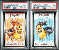 MC BUSINESS CARD Poncho-Wearing Pikachu Charizard XY Pokemon 2016 Japanese PSA 9 - Image 1