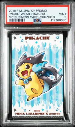 MC BUSINESS CARD Poncho-Wearing Pikachu Charizard XY Pokemon 2016 Japanese PSA 9 - Image 4