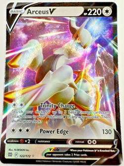 Pokemon Karte TCG Arceus V 122/172 Strahlende Sterne Holo Rare Englisch NM - Image 1