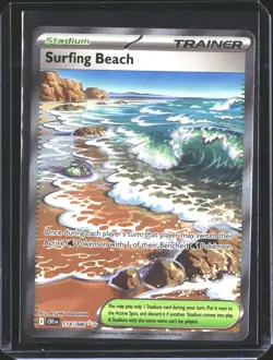 Surfing Beach 114/086 Ultra Rare ME04: Chaos Rising Pokemon NM/M - Image 1