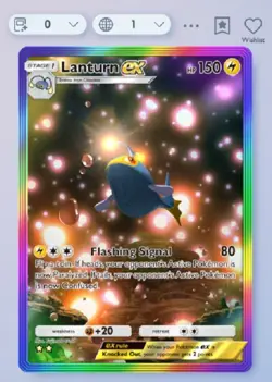 Pokemon TCG Pocket - Rainbow Lanturn Ex 2⭐⭐ Wisdsom Of Sea And Sky English - Image 1