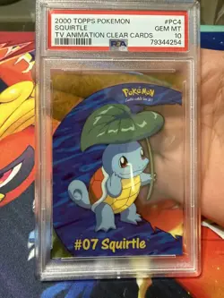 *US SELLER* PSA 10 2000 Topps Pokemon TV Animation Clear Card Squirtle #PC4 - Image 1
