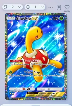 Pokemon TCG Pocket - Shuckle Ex 2⭐⭐ Wisdsom Of Sea And Sky English - Image 1