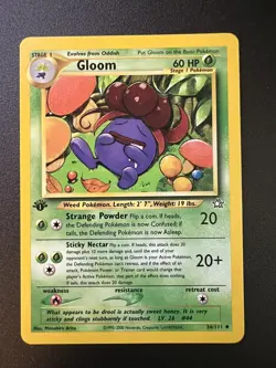 Pokemon TCG Gloom Neo Genesis 36/111 1st Edition Uncommon WOTC Vintage NM - Image 1