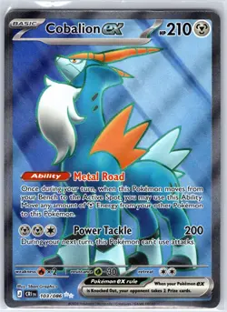Cobalion ex 103/086 Ultra Rare ME04: Chaos Rising Pokemon Holo Near Mint - Image 1
