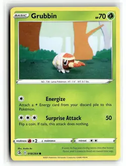 Pokemon: SWSH08: Fusion Strike Grubbin #018/264 Common .P2N - Image 1