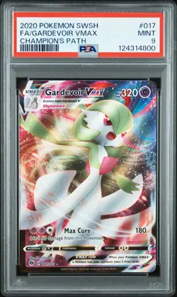 2020 POKEMON SWORD & SHIELD CHAMPION'S PATH #017 FULL ART/GARDEVOIR VMAX PSA 9 - Image 1