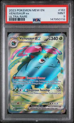 2023 POKEMON MEW EN-151 ULTRA RARE #182 VENUSAUR EX PSA 9 - Image 1