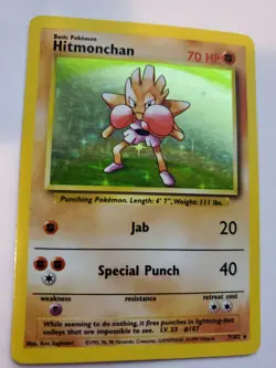 Hitmonchan Base Set Holo Pokemon Card WOTC - Image 1