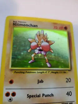 Hitmonchan Base Set Holo Pokemon Card WOTC - Image 3