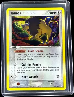 Pokemon TCG Tauros EX Crystal Guardians 12/100 Holo Rare LP - Image 1