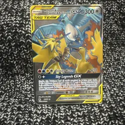 Pokemon Moltres & Zapdos & Articuno GX TAG TEAM Ultra Rare Full Art Holo 66/68 - Image 1