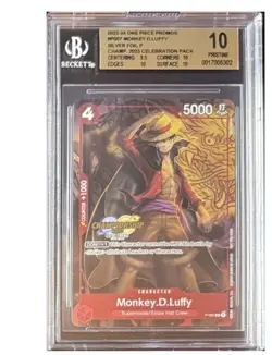 One Piece Promos Monkey D Luffy Silver Foil Championship 2023 Celebration BGS 10 - Image 1