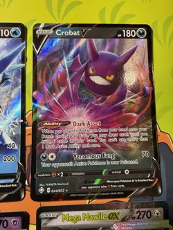 Pokemon Holo 4-Card Lot Ice Rider Calyrex V Crobat V +2 - Image 3