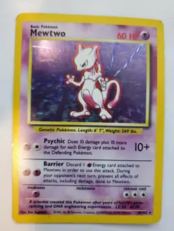Mewtwo Base set Holo Pokemon Card Jungle Fossil WOTC - Image 1
