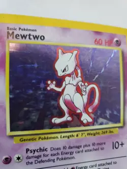 Mewtwo Base set Holo Pokemon Card Jungle Fossil WOTC - Image 2