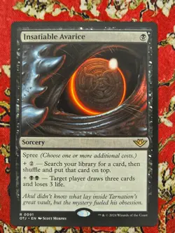 MTG Insatiable Avarice OTJ 91 NM - Outlaws of Thunder Junction Near Mint - Image 1