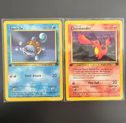 Pokemon TCG 1st Edition Team Rocket Squirtle Charmander 2-Card Lot 68/82 50/82 - Image 1