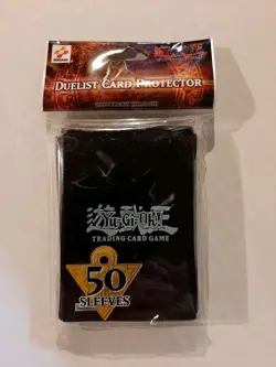 VINTAGE 1996 YUGIOH TCG KONAMI 96KT BLACK DUELIST CARD PROTECTOR SLEEVE 50 NEW - Image 1