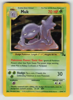 Muk 13/62 Holo Rare Fossil Pokemon Unlimited Holofoil LP - Image 1
