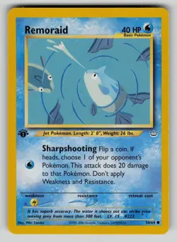 Remoraid 50/64 Common Neo Revelation Pokemon 1st Edition LP - Image 1