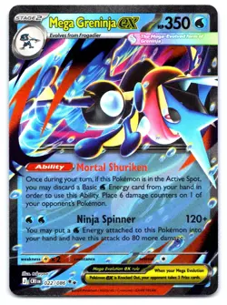 Mega Greninja ex 022/086 Double Rare ME04: Chaos Rising Pokemon Near Mint - Image 1