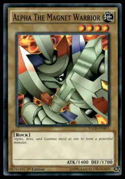 Alpha The Magnet Warrior 1st Ed King of Games Yugi's Legendary Decks #YGLD-ENB11 - Image 1
