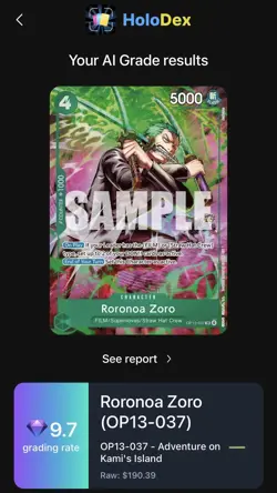 One Piece TCG OP-15/EB04 Roronoa Zoro OP13–037 Treasure Rare - Image 3