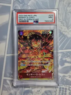Monkey D. Luffy OP01-024 One Piece Japanese Card PSA 9 - Image 1