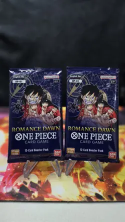 2x One Piece op-01 Romance Dawn PRE-ERRATA sealed packs (Box Not Included) - Image 1
