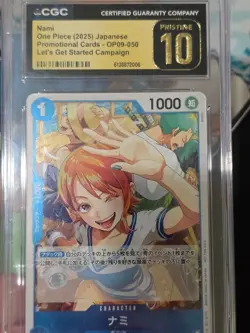 2024 One Piece Nami OP09-050 Get Started Promo CGC 10 Pristine JP - Image 3
