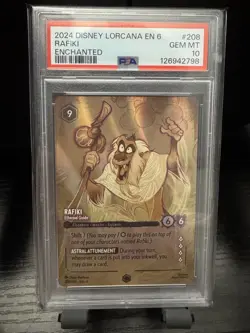 Disney Lorcana Azurite Sea Rafiki Ethereal Guide 208 Enchanted PSA 10 - Image 1
