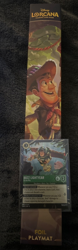 Disney Lorcana Woody and Buzz Foil Playmat & Buzz Lightyear On The Way Promo - Image 1