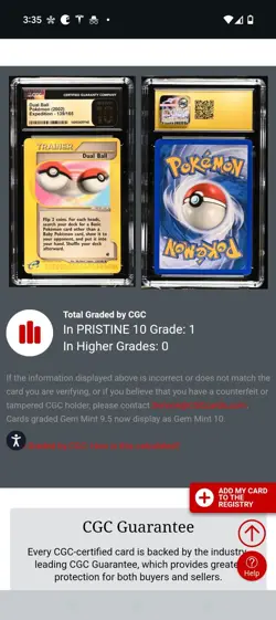 (POP 1) CGC 10 PRISTINE Dual Ball Trainer 139/165 Pokemon 2002 Expedition Card - Image 4