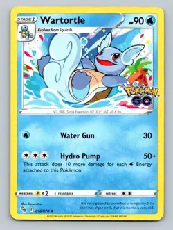 2022 Pokemon Card Pokemon Go Wartortle 16/78 - Image 1