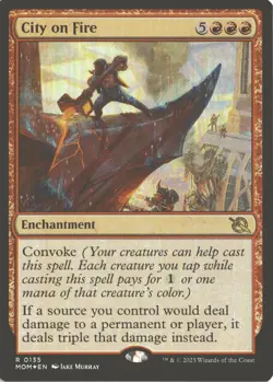 MTG City on Fire (135) *Foil* Base Rare March of the Machine 2023 NM - Image 1