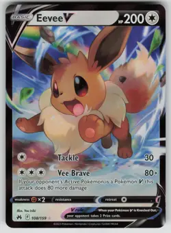 EEVEE V 108/159 V RARE CROWN ZENITH POKEMON NM/M - Image 1