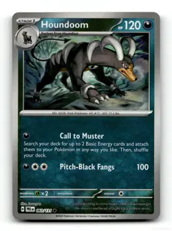 Houndoom (Poke Ball Pattern) 063/131 Holo Common Prismatic Evolutions Pokemon NM - Image 1