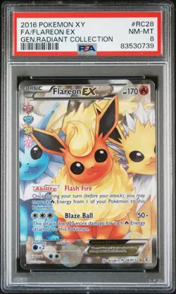 2016 POKEMON FLAREON EX RC28 - Generations Radiant Collection RC28/RC32 - PSA 8 - Image 1