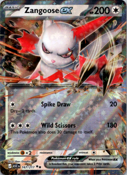 Pokemon TCG: Zangoose ex 167/217 Ultra Rare - Ascended Heroes - NM - Image 1