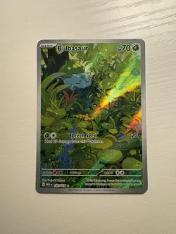 Pokemon Bulbasaur 166/165 Scarlet & Violet 151 Illustration Rare Holo English NM - Image 1