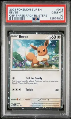 2023 Pokemon Eevee SVP043 Obsidian Flames Blister Promo Black Star Holo PSA 10 - Image 1