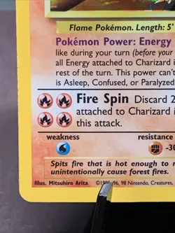 Pokemon TCG Charizard 4/102 Base Set 1999 Holo Rare WOTC VTG HP/DMG - Creased - Image 5