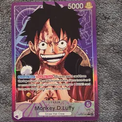 Bandai One Piece Card Game Monkey D. Luffy OP05-060 Leader Alt Art Holo English - Image 1