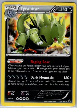 Tyranitar 56/124 Holo XY - Fates Collide - Pokemon Card - NM - Image 1