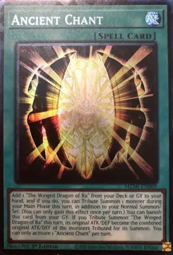 Yugioh Ancient Chant Collectors Rare 1st edition MZME NM For God Card Deck - Image 1