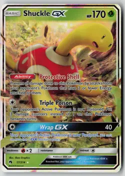 Shuckle GX 17/214 Holo GX Rare Lost Thunder Pokemon HP - Image 1