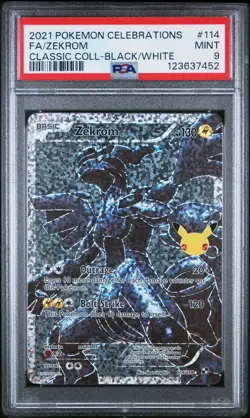 2021 POKEMON CELEBRATIONS CLASSIC COLL #114 FULL ART/ZEKROM PSA 9 - Image 1