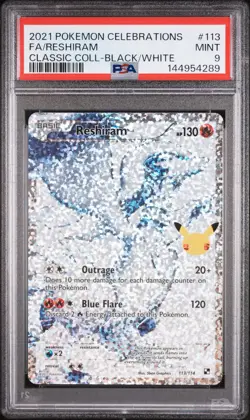2021 POKEMON CELEBRATIONS CLASSIC COLLECTION #113 FULL ART/RESHIRAM PSA 9 - Image 1